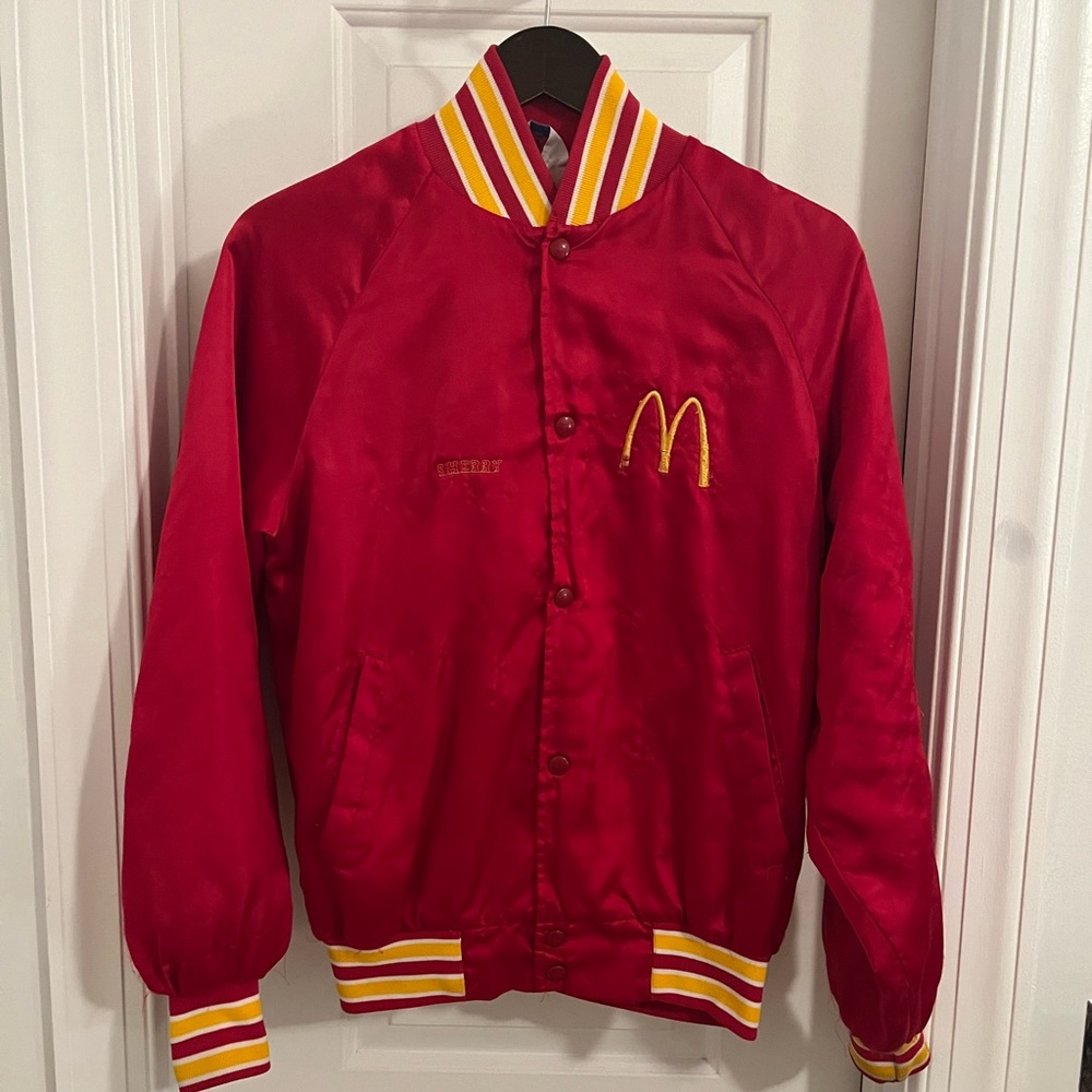 Vintage 80s McDonald’s Red Satin Bomber